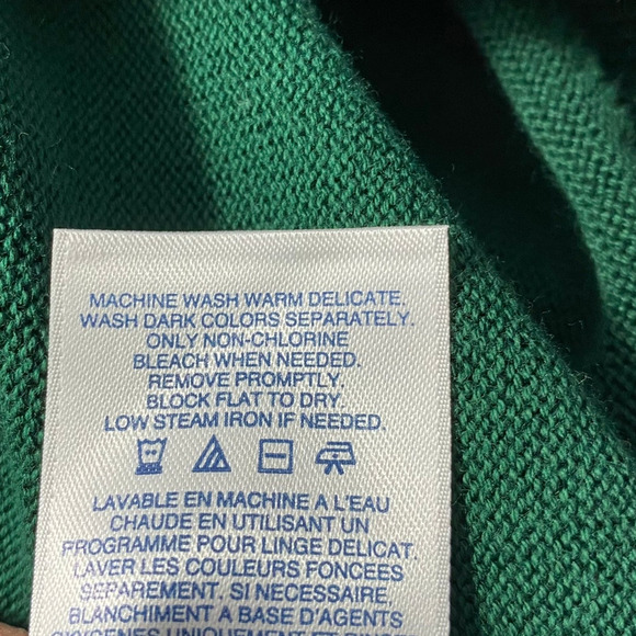 Lands End Supima Cotton Grandpa Sweater Men Size XLT Hunter Green Dad V-neck - Picture 7 of 10